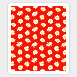 90’s Daisy Ditsy Pattern on Red Sticker